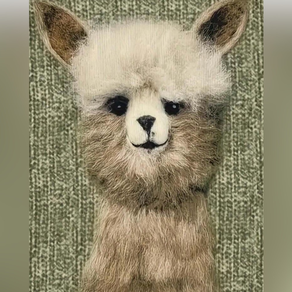 Alpaca sweater llama top shirt sweatshirt crew knit printed graphic wool S Farm - Picture 4 of 11